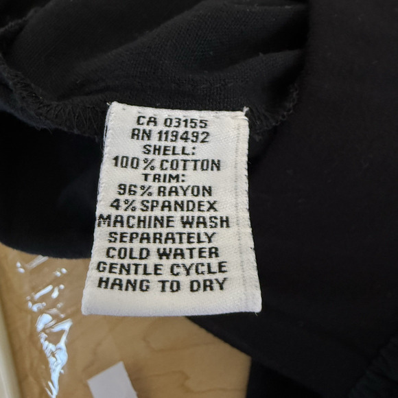 April Cornell Black Wide Leg Pants Women's Medium Embroidered Floral Boho Cotton - Picture 15 of 16